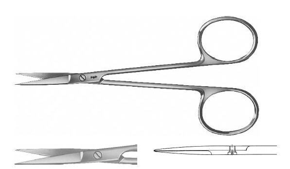 Очні ножиці прямі гострі/гострі 110 мм